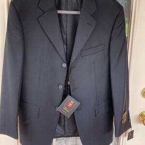 Franco Fortini Men's Black Blazer - Single-Breasted Tailored Jacket